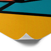 Mosaic Geometric Portrait in Amber and Teal Poster (Ecke)