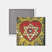 Mosaic Glows Herzstern von David auf Green Magnet (Vorderseite/Rückseite)