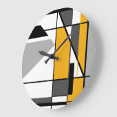 Mosaic Gold White Gray Black Geometric Abstrakt Große Wanduhr (Winkel)