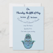 Mosaic Hamsa Hand Einladung (Rückseite)