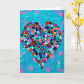 Mosaic Heart Collage Karte (Gelbe Blume)