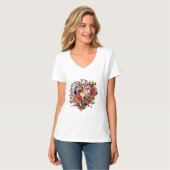 Mosaic Heart of Love T-Shirt (Vorderseite Vollansicht)