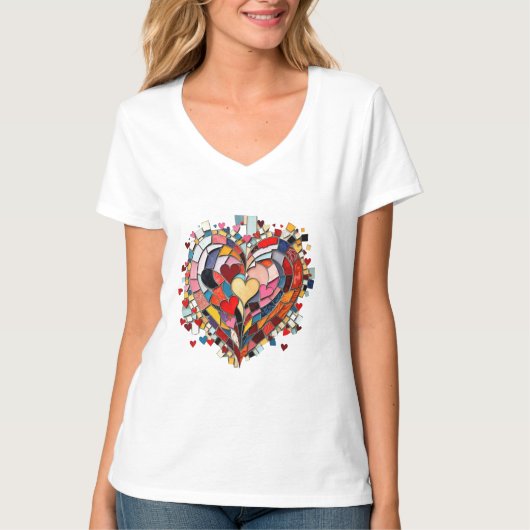 Mosaic Heart of Love T-Shirt (Vorderseite)