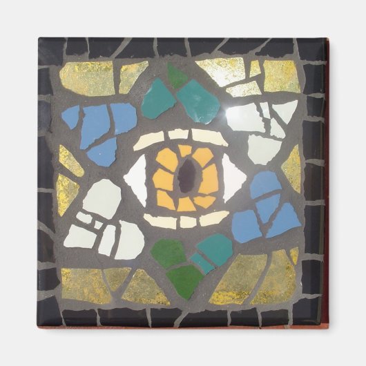 Mosaic Hearts Star von David w/Evil Eye Magnet (Vorne)