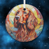 Mosaic Irish Setter Dog Staing Ornament Aus Glas