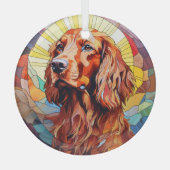 Mosaic Irish Setter Dog Staing Ornament Aus Glas (Vorderseite)