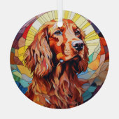 Mosaic Irish Setter Dog Staing Ornament Aus Glas (Rückseite)