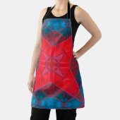 Mosaic Kaleidoscope Square Rot und Blau Schürze (InSitu)
