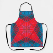Mosaic Kaleidoscope Square Rot und Blau Schürze (Vorderseite)