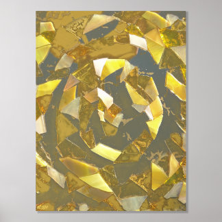 Mosaic Labyrinth Mirror Gold Foil Print Foliendrucke