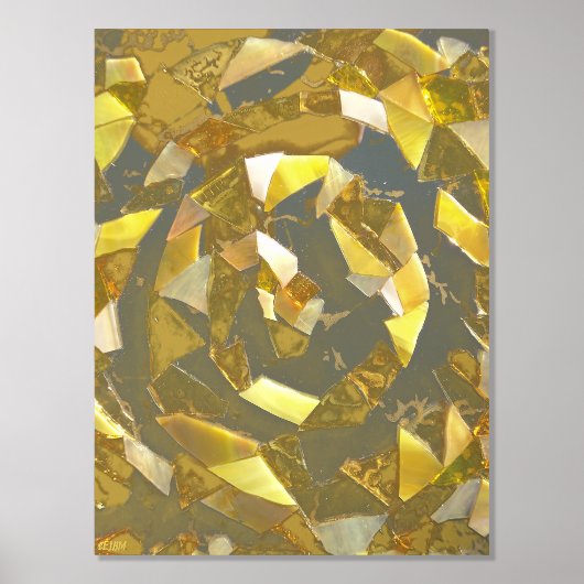 Mosaic Labyrinth Mirror Gold Foil Print Foliendrucke (Vorderseite)