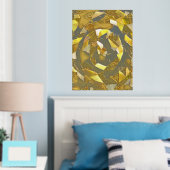 Mosaic Labyrinth Mirror Gold Foil Print Foliendrucke (In Situ (Schlafzimmer))