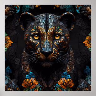 Mosaic Leopard Majesty Poster