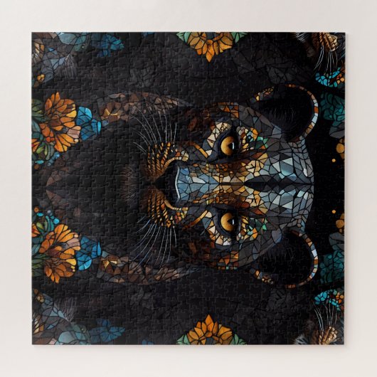 Mosaic Leopard Majesty Puzzle (Horizontal)