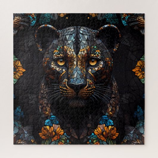 Mosaic Leopard Majesty Puzzle (Vertikal)