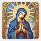 Mosaic Madonna Quadratischer Aufkleber (Vorderseite)
