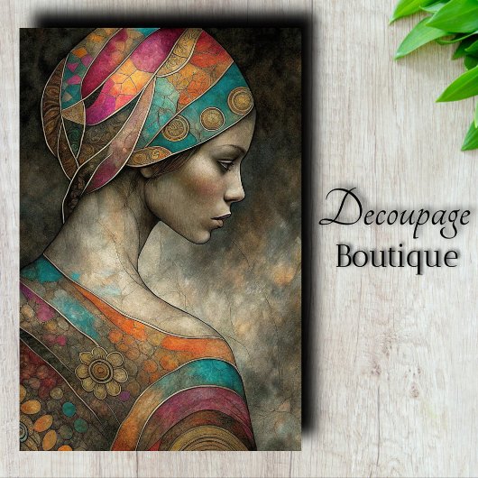 Mosaic Maiden Decoupage Seidenpapier