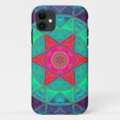 Mosaic Mandala Blue Green und Red Case-Mate iPhone Hülle (Rückseite)
