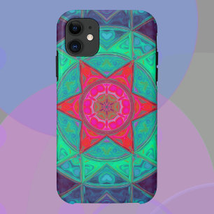 Mosaic Mandala Blue Green und Red Case-Mate iPhone Hülle