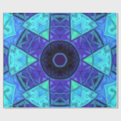 Mosaic Mandala Blue und Lila Geschenkpapier (Flach)