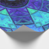 Mosaic Mandala Blue und Lila Geschenkpapier (Ecke)