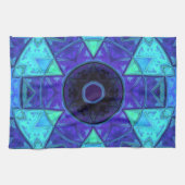Mosaic Mandala Blue und Lila Geschirrtuch (Horizontal)