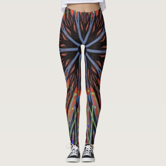 Mosaic Mandala Blue und Lila Leggings (Vorderseite)