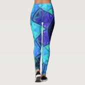 Mosaic Mandala Blue und Lila Leggings (Rückseite)