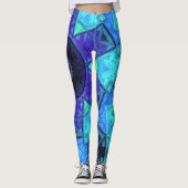 Mosaic Mandala Blue und Lila Leggings (Vorderseite)