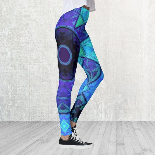 Mosaic Mandala Blue und Lila Leggings