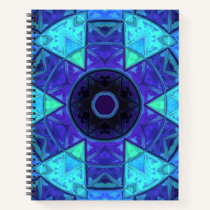 Mosaic Mandala Blue und Lila Notizblock