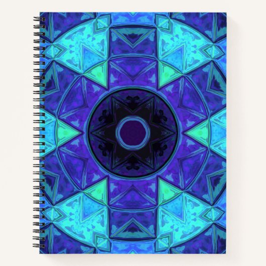Mosaic Mandala Blue und Lila Notizblock (Vorderseite)