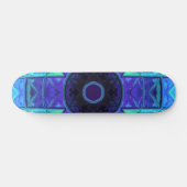 Mosaic Mandala Blue und Lila Skateboard (Horizontal)