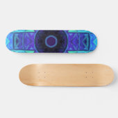 Mosaic Mandala Blue und Lila Skateboard (Horizontal)