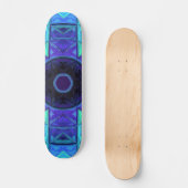 Mosaic Mandala Blue und Lila Skateboard (Vorderseite)