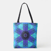 Mosaic Mandala Blue und Lila Tasche (Rückseite)