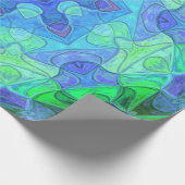 Mosaic Mandala Blume Blau und Grün Geschenkpapier (Ecke)