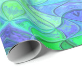 Mosaic Mandala Blume Blau und Grün Geschenkpapier (Rolleneckpunkt)