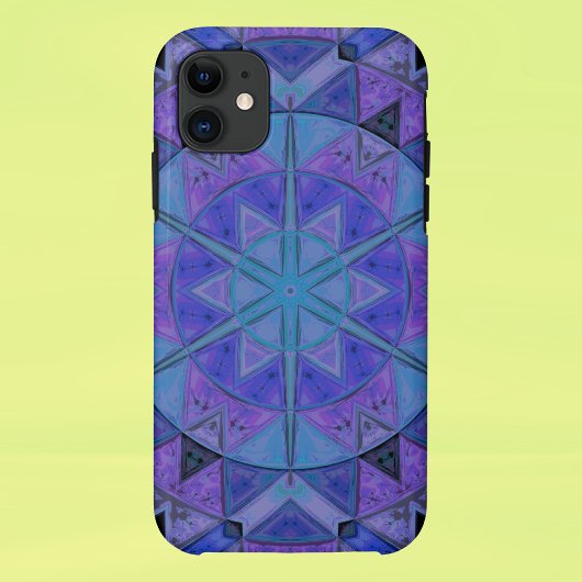 Mosaic Mandala Blume Blau und Lila Case-Mate iPhone Hülle