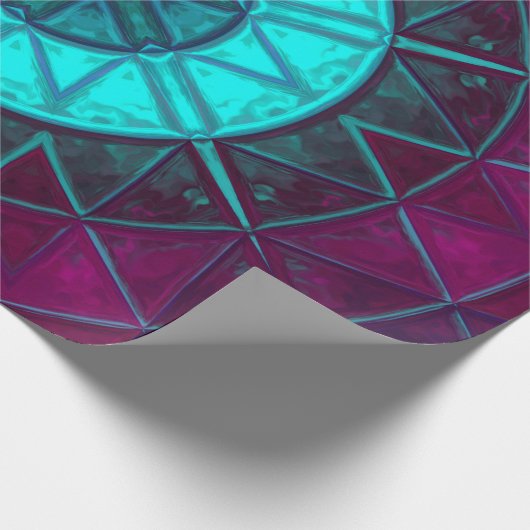 Mosaic Mandala Blume Blau und Lila Geschenkpapier (Ecke)