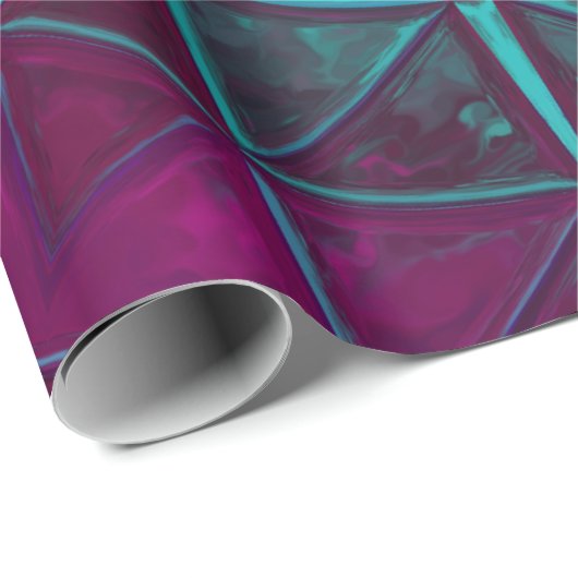 Mosaic Mandala Blume Blau und Lila Geschenkpapier (Rolleneckpunkt)