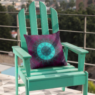 Mosaic Mandala Blume Blau und Lila Kissen