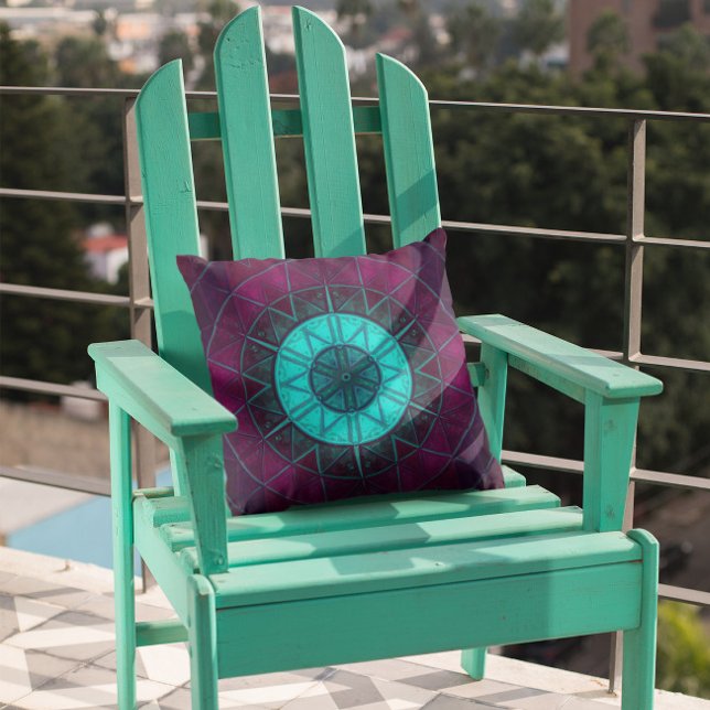 Mosaic Mandala Blume Blau und Lila Kissen (Von Creator hochgeladen)