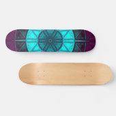 Mosaic Mandala Blume Blau und Lila Skateboard (Horizontal)
