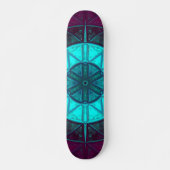 Mosaic Mandala Blume Blau und Lila Skateboard (Vorne)