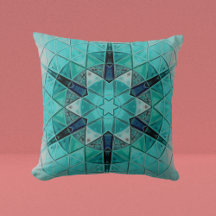 Mosaic Mandala Blume Blau und Weiß