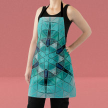 Mosaic Mandala Blume Blau und Weiß