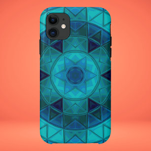 Mosaic Mandala Blume Blue Case-Mate iPhone Hülle