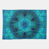 Mosaic Mandala Blume Blue Geschirrtuch (Horizontal)