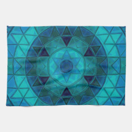 Mosaic Mandala Blume Blue Geschirrtuch